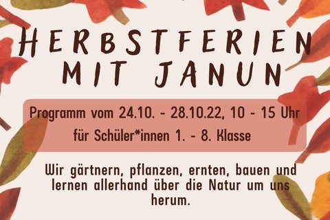 Herbstferien mit JANUN Flyer 2022