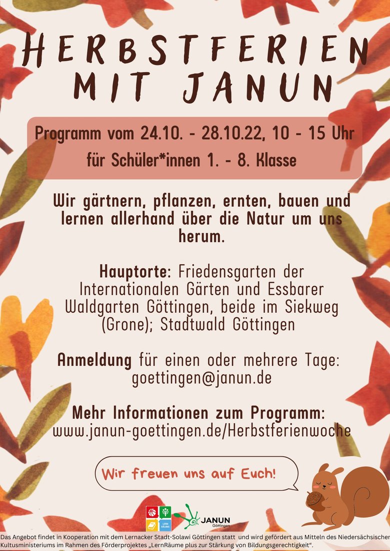 Herbstferien mit JANUN Flyer 2022