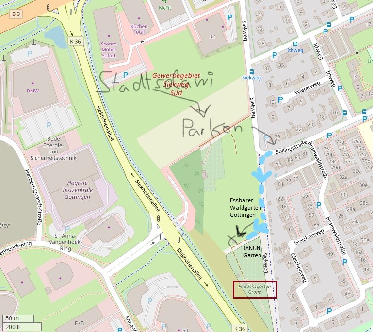 Karte JANUN Garten - Friedensgarten