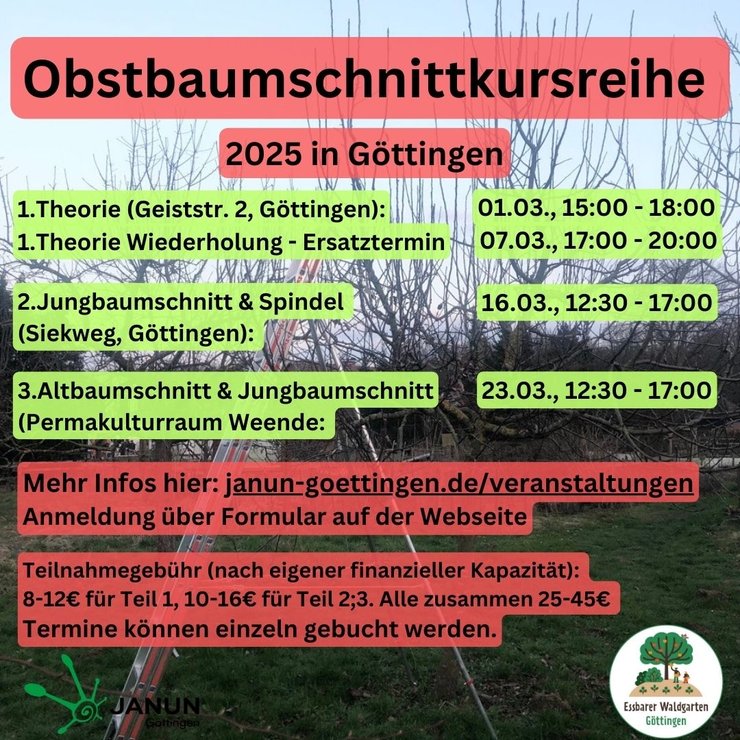 Obstbaumschnittkursreihe 2025